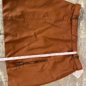 NEW Free People Faux Leather Mini Skirt Sz 4 Brown